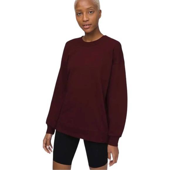 lululemon athletica Sweaters - Lululemon Perfectly Oversized Crew in Garnet Size Medium